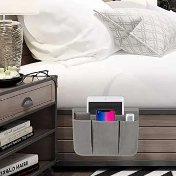 Stylish Bedside Caddy for Phones, Tablets, and More