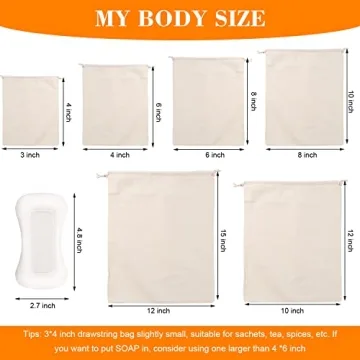 Eco-Friendly Muslin Bags 50 Pack Durable Drawstring