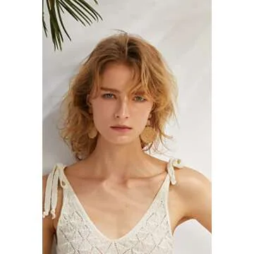 Boho Raffia Ball Earrings - Summer Beach Jewelry for Women