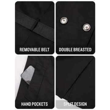 Elegant SaphiRose Women's Water-Resistant Trench Coat