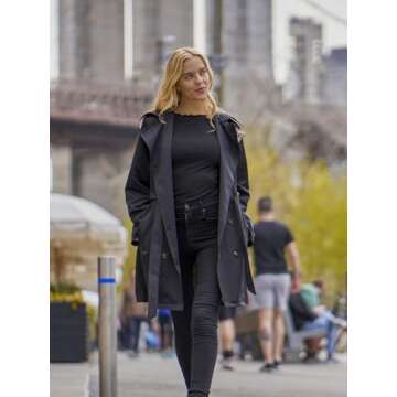 Elegant SaphiRose Women's Water-Resistant Trench Coat