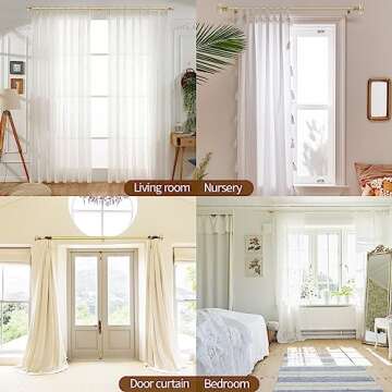 Elegant Gold Curtain Rods 66-120 Inch Adjustable Set