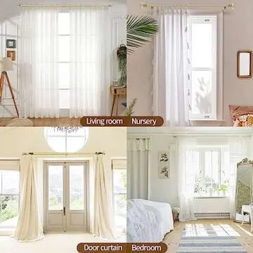Elegant Gold Curtain Rods 66-120 Inch Adjustable Set