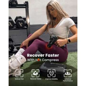 RENPHO Thermacool Massage Gun Deep Tissue with Heat and Cold Head, Valentine Gifts for Him Her, Handheld Muscle Massager with Carry Case, Body Masajeador for Men Women Athletes, Active