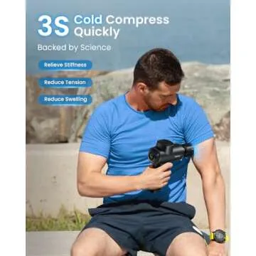 RENPHO Thermacool Massage Gun Deep Tissue with Heat and Cold Head, Valentine Gifts for Him Her, Handheld Muscle Massager with Carry Case, Body Masajeador for Men Women Athletes, Active