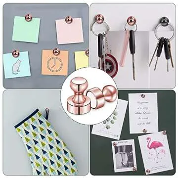 LOVIMAG 20 PCS Refrigerator Magnets, Rose Gold Fridge Magnets Strong Magnets for Whiteboard, Small Neodymium Magnets Ideal for Push Pin Magnets, Office Magnets, Classroom Magnets, Map Magnets