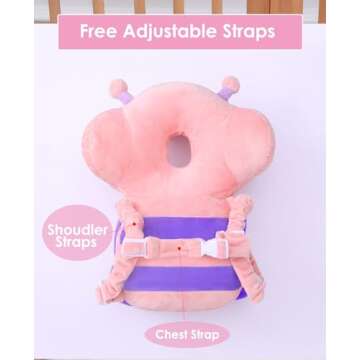 JunNeng Baby Walker 3-Sided Head Protector Backpack Wear, Toddler Head Protection Safety Pad, Brown Tiger