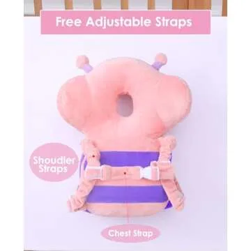 JunNeng Baby Walker 3-Sided Head Protector Backpack Wear, Toddler Head Protection Safety Pad, Brown Tiger