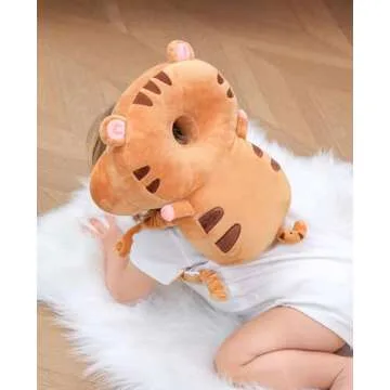 JunNeng Baby Walker 3-Sided Head Protector Backpack Wear, Toddler Head Protection Safety Pad, Brown Tiger