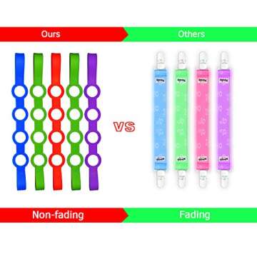 Toy Straps for Baby, 5 Pack Silicone Pacifier Clips Toddler Bottles Harness Holder for Stroller,High...
