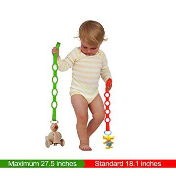 Toy Straps for Baby, 5 Pack Silicone Pacifier Clips Toddler Bottles Harness Holder for Stroller,Highchair,Crib,Shopping Trolley,Cars,Bags