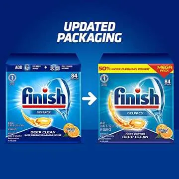 Finish Dishwasher Detergent Soap, All In 1 Gel Pacs, Orange Blossom, 84 Tablets