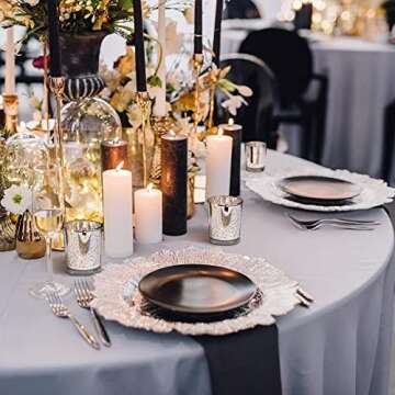 LETINE Silver Votive Candle Holders Set of 36 - Elegant Decor