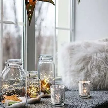 LETINE Silver Votive Candle Holders Set of 36 - Elegant Decor