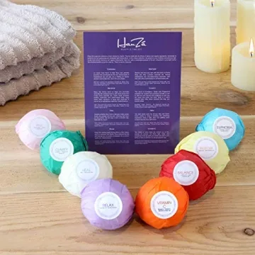 HanZá 8 bath bombs gift set ideas - Vegan gifts for women, moms, girls, teens - Gift Ideas - Add to bath bubbles, bath beads, bath pearls & flakes
