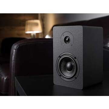 Micca PB42X Powered Bookshelf Speakers, 30-Watt RMS Power, Active Near Field Studio Monitors, 2-Way (Black, Pair)