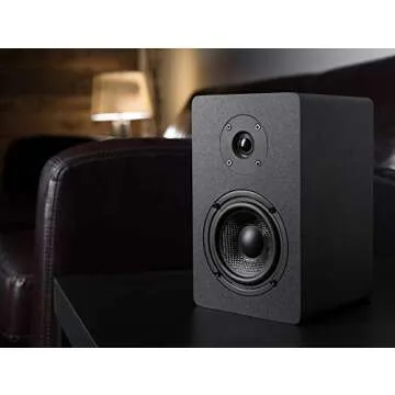 Micca PB42X Powered Bookshelf Speakers, 30-Watt RMS Power, Active Near Field Studio Monitors, 2-Way (Black, Pair)