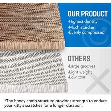 Bone Cat Scratcher Cardboard Lounge Bed, Cat Scratching Post, Durable Board Pads Prevents Furniture Damage