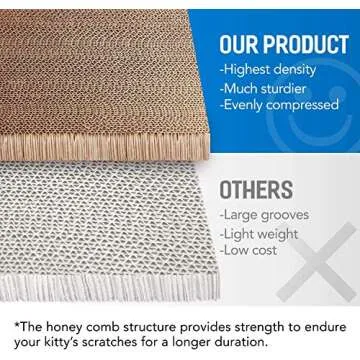 Bone Cat Scratcher Cardboard Lounge Bed, Cat Scratching Post, Durable Board Pads Prevents Furniture Damage