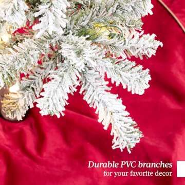 Best Choice Products Flocked Pencil Christmas Tree 7.5ft Pre-lit Alpine Slim Holiday Decoration, Lighted Skinny Décor LED Lights, Metal Stand