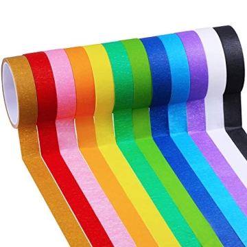 Supla 12 Colored Decorative Masking Tapes Kids Craft Set Artist Tape Adhesive Chart Tapes Painters T...