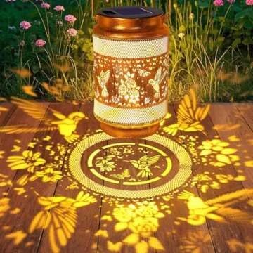 Elegant Hummingbird Solar Lanterns Outdoor with Hook