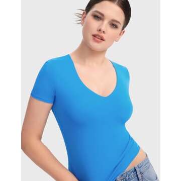 PUMIEY V Neck Summer Tops - Stylish & Comfortable Tees