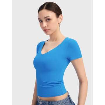 PUMIEY V Neck Summer Tops - Stylish & Comfortable Tees