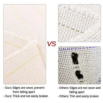 79" × 59" Large Overlocking Tufting Cloth with Marked Lines- Primary Monk's Cloth Punch Needle Fabric for DIY Rug-Punch Tufting Gun