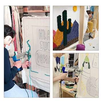 79" × 59" Large Overlocking Tufting Cloth with Marked Lines- Primary Monk's Cloth Punch Needle Fabric for DIY Rug-Punch Tufting Gun