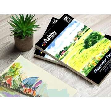 100 Sheets of Practice Watercolor Paper (9" x 12") - 190 GSM, Acid-Free and Cold Pressed.. Perfect f...