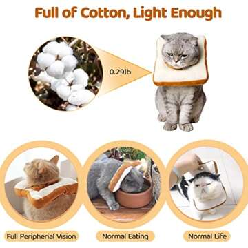 Amakunft Adjustable Cat Cone Collar Soft, Cat Recovery Collar, Cone for Cat After Surgery, Cat Neck Cone, Elizabethan Collar for Cat and Kitten (Toast S (Neck:5"-10"))
