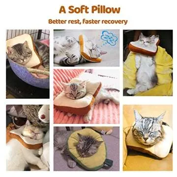 Amakunft Adjustable Cat Cone Collar Soft, Cat Recovery Collar, Cone for Cat After Surgery, Cat Neck Cone, Elizabethan Collar for Cat and Kitten (Toast S (Neck:5"-10"))
