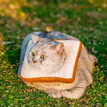 Amakunft Adjustable Cat Cone Collar Soft, Cat Recovery Collar, Cone for Cat After Surgery, Cat Neck Cone, Elizabethan Collar for Cat and Kitten (Toast S (Neck:5"-10"))