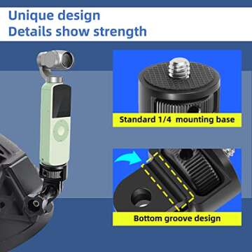 Camera Tripod Mount for Gopro Adapter, 360° Adjustment 1/4-20 Screw Conversion Adapter for GoPro Hero12, Insta360 ACE Pro ONE X4 X3, X2, Go 2, Xiaomi Yi and DJI OSMO Other Action Cameras