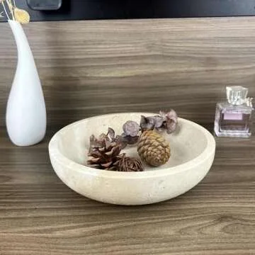 Elegant BIGPIPI Travertine Decorative Bowl for Home Decor