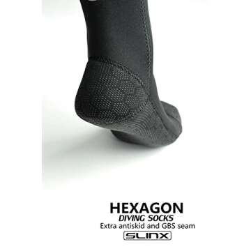 Neoprene Water Fin Sock Diving Wetsuits Sock 3MM for Women Men, Thermal Beach Sock Anti Slip Flexible for Snorkeling Surfing Kayaking Swimming Sailing(3MM black, M)