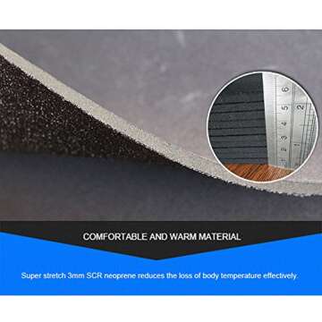 Neoprene Water Fin Sock Diving Wetsuits Sock 3MM for Women Men, Thermal Beach Sock Anti Slip Flexible for Snorkeling Surfing Kayaking Swimming Sailing(3MM black, M)