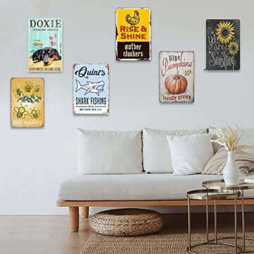 Dachshund Dog Doxie Cuddling Service Happiness Begins Here Metal Signs Funny Metal Tin Sign Vintage Retro Sign For Home Coffee Wall Decor 8x12 Inch