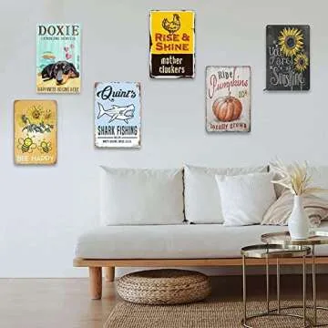 Dachshund Dog Doxie Cuddling Service Happiness Begins Here Metal Signs Funny Metal Tin Sign Vintage Retro Sign For Home Coffee Wall Decor 8x12 Inch