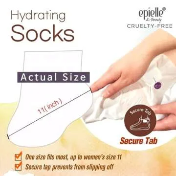 Epielle Hydrating Foot Masks (Socks 6pk) for foot cracked and dry heel to toe and callus Spa Masks - Shea butter + Jojoba Oil + Vitamin E Moisturize, Mothers Day GIfts