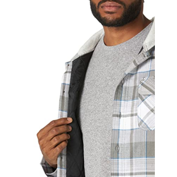 Stylish Men's Quilted Lined Flannel Shirt Jacket