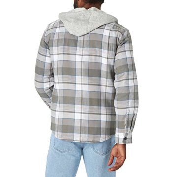 Stylish Men's Quilted Lined Flannel Shirt Jacket