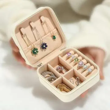 Parima Teen Girl Gifts Trendy Stuff - Teenage Girl Gift Idea Tween Teen Girl Gift |Travel Jewelry Case | Small Gift | Jewelry Box for Girl | Birthday Gift Daughter Friend Her - Letter M, White