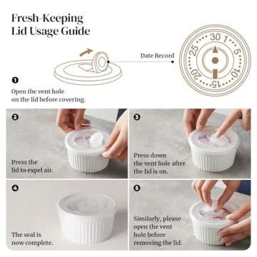 DOWAN Ramekins 8 oz Oven Safe with Lids, Creme Brulee Ramekins Bowls, Porcelain Ramiken Souffle Dishes, Custard Cups for Baking, Small Bowls for Pudding Dip Sauces Charcuterie Dessert, White, Set of 6