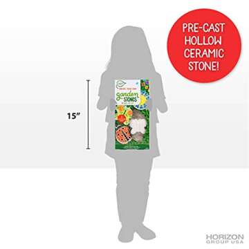 Creative Roots Mosaic Butterfly, Ladybug, & Sun Stepping Stone, Includes 3-Pack 4.5-Inch Ceramic Stepping Stone & 6 Vibrant Paints, Paint Your Own DIY Stepping Stone for Kids Ages 8+