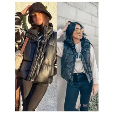 Stylish UANEO Womens Cropped Puffer Vest for Winter