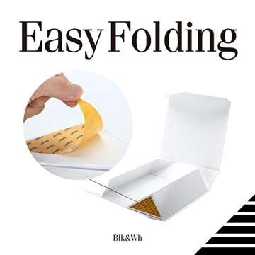 BLK&WH Extra Large Gift Box with Lid 16.3x14.2x5 Inches, White Gift Box Closure Lid for Clothes and Large Gifts (Glossy White)