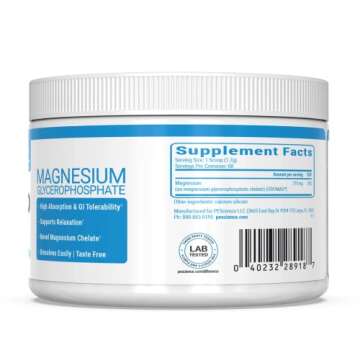 PEScience Mag-GP, Magnesium Glycerophosphate Chelate, 60 Servings, High Absorption, Improved Sleep, Stress Relief & Cramp Support