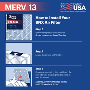 BNX MERV 13 Air Filter - Superior Allergens Protection